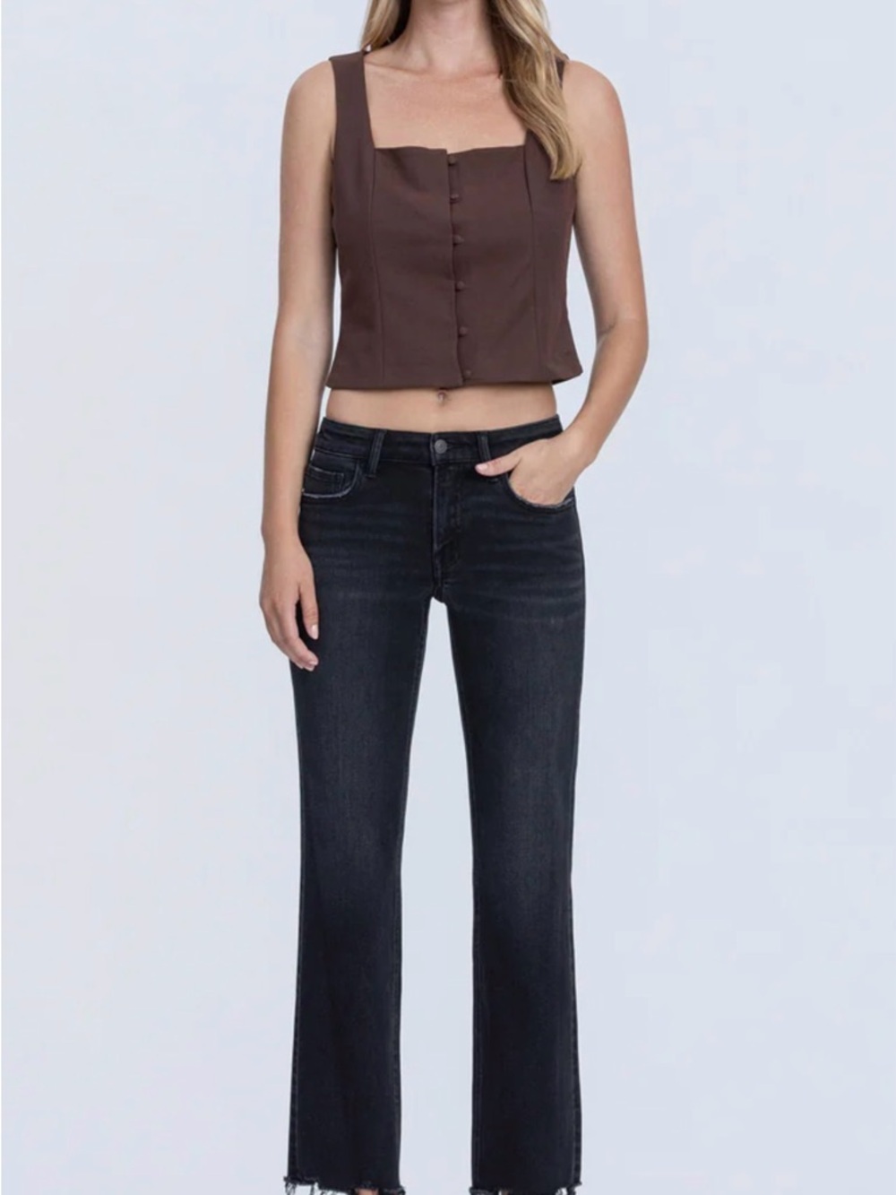 Flying Monkey Mid-Rise Black Straight Jeans